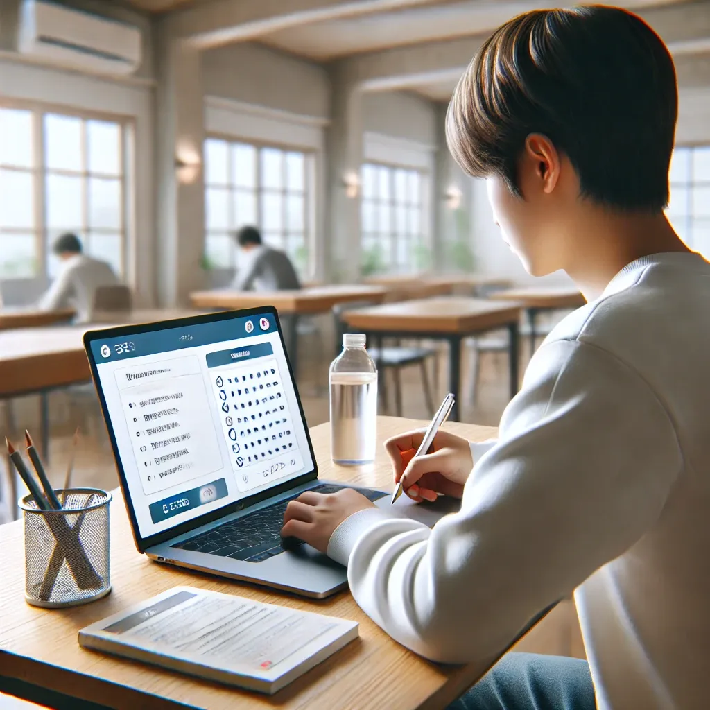 WEBテストを受験している就活生