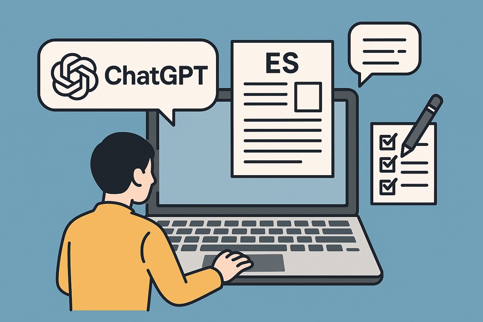 ChatGPTでエントリーシートを書いている様子の画像