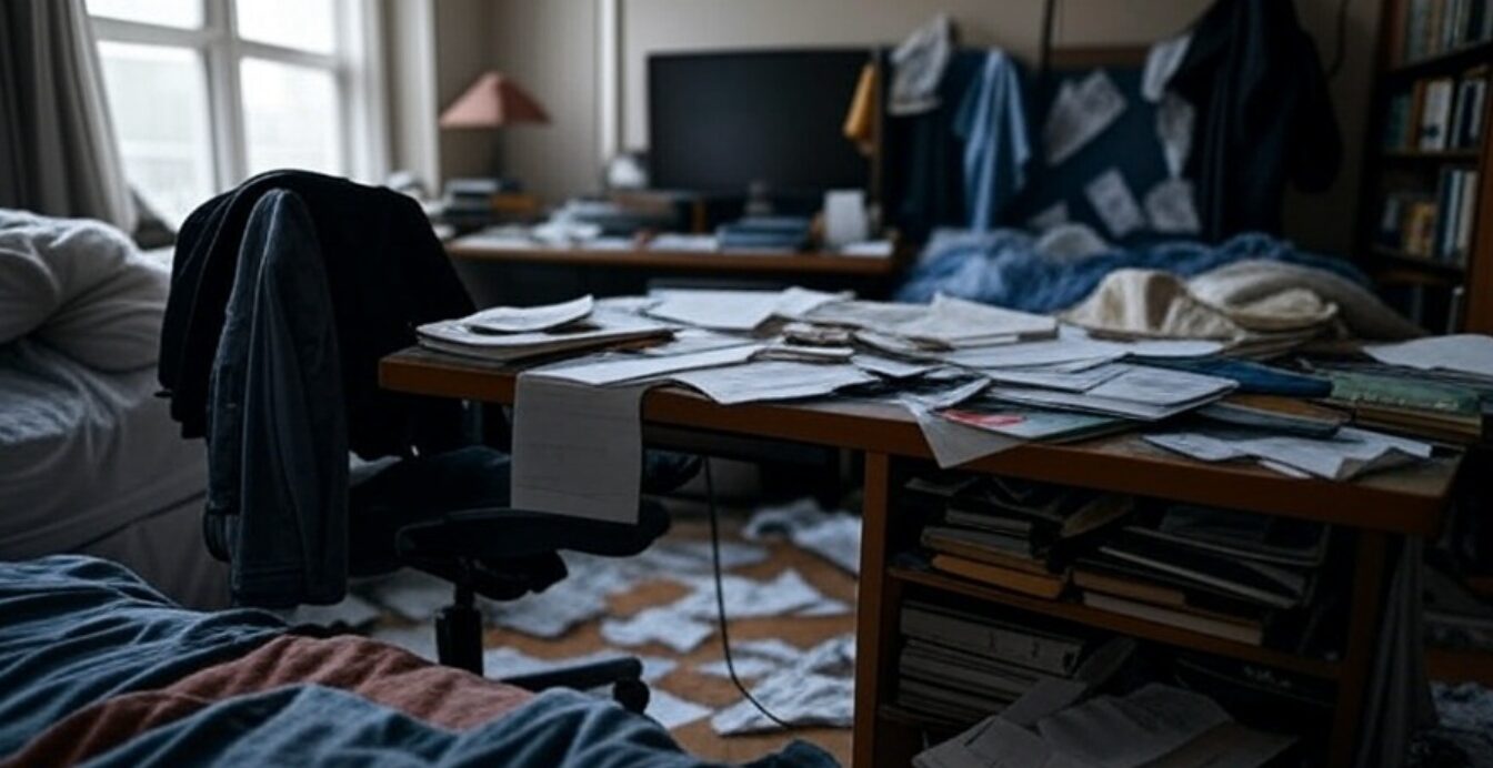 部屋が汚い様子