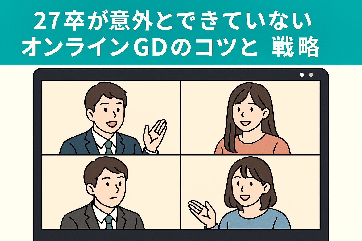 27卒が意外とできていないオンラインGDのコツと戦略
