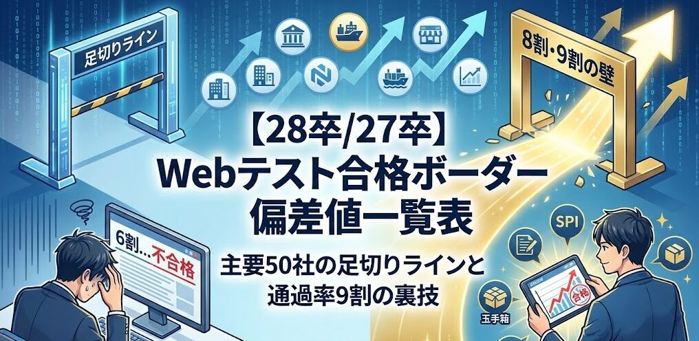 人気企業50社のWebテスト合格ボーダー｜SPI・玉手箱・TG-WEBなど