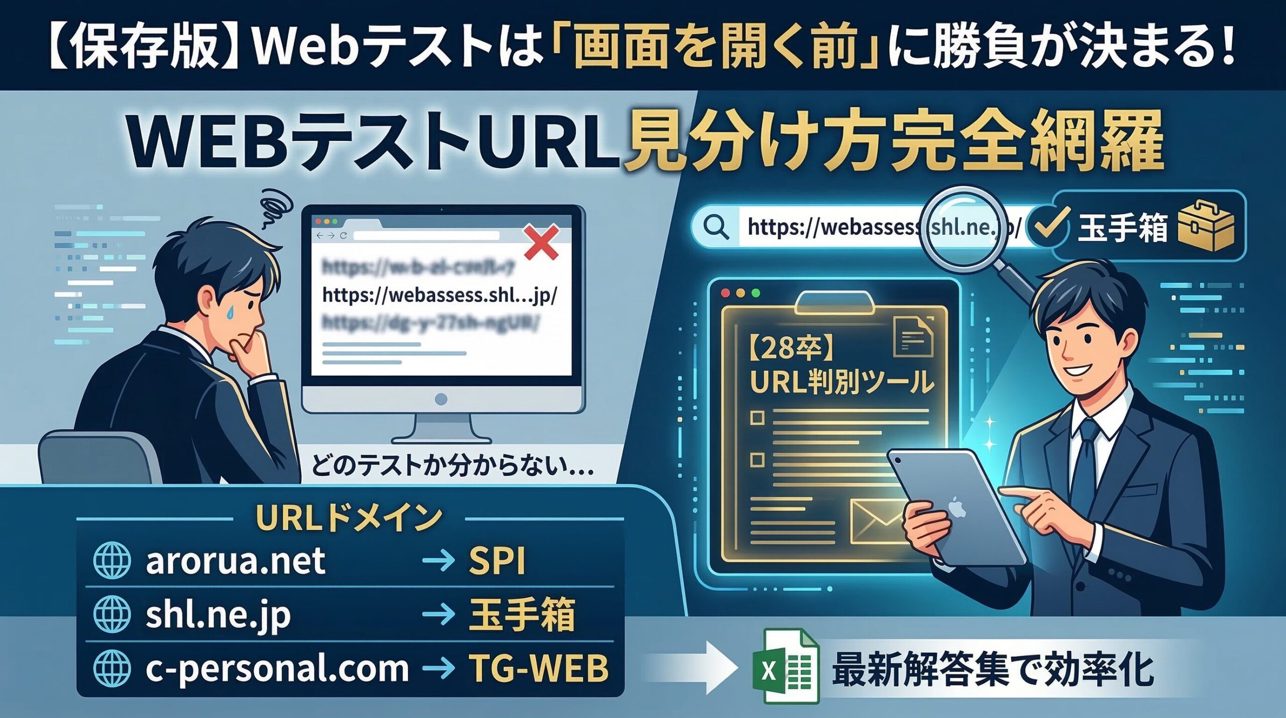 【2026年最新版】Webテストの見分け方｜URL・案内メールでSPI・玉手箱・TG-WEBを判定