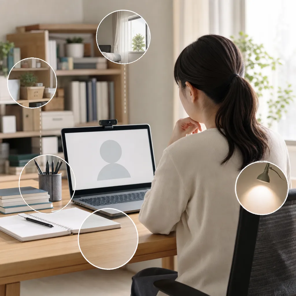 監視型Webテストで部屋がNG判定される条件とは？映り込み・明るさ・配置の注意点 のアイキャッチ画像