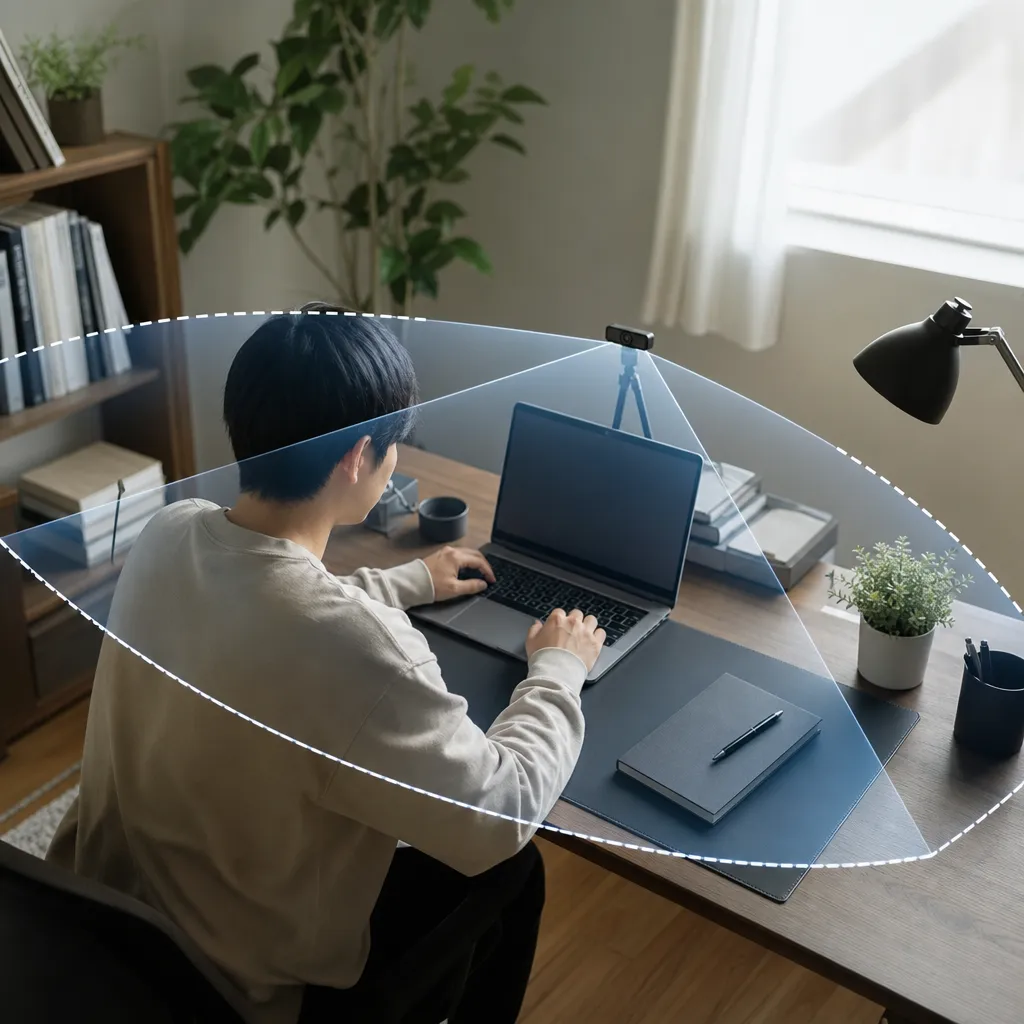 監視型Webテストのカメラで見られる範囲はどこまで？顔・手元・机・部屋の映り方を受検前に確認 のアイキャッチ画像