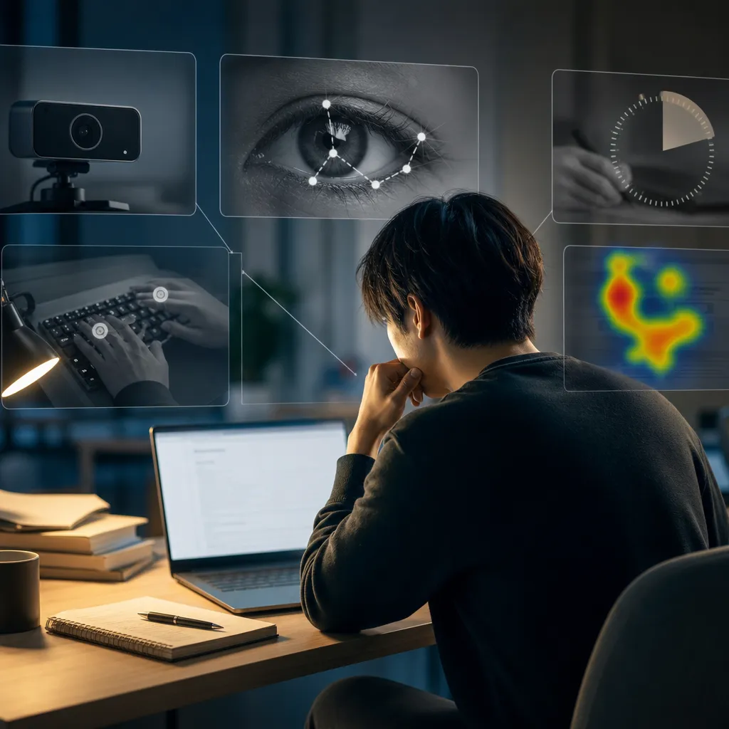 監視型WebテストでAIを使うとどこが怪しまれる？回答時間・操作ログ・視線監視の検知ポイント のアイキャッチ画像