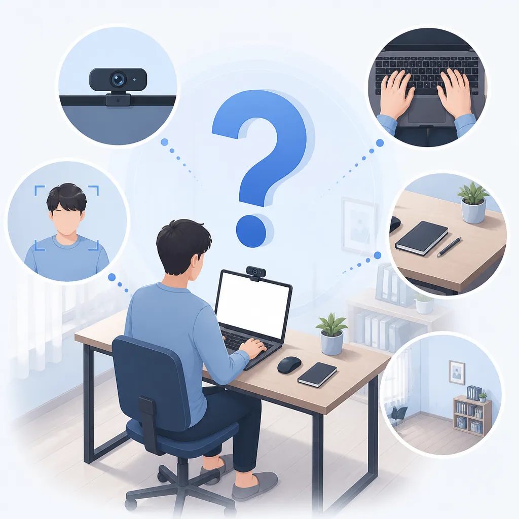 監視型Webテストのカメラ映りに関するよくある質問